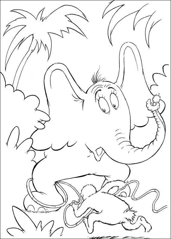 Plansa de colorat cu Horton Dr. Seuss 13 5